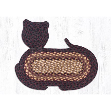 CAPITOL IMPORTING CO 14.5 x 19.5 in. Jute Cat Rug - Black Cherry, Chocolate and Cream 63-C371